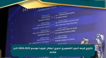 نتائج قرعة الدور التمهيدي لدوري أبطال أوروبا موسم 2025-2026 الآن متاحة